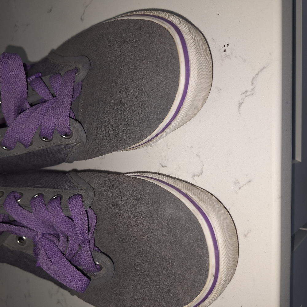 Vans Gray and Purple Women's Sneakers